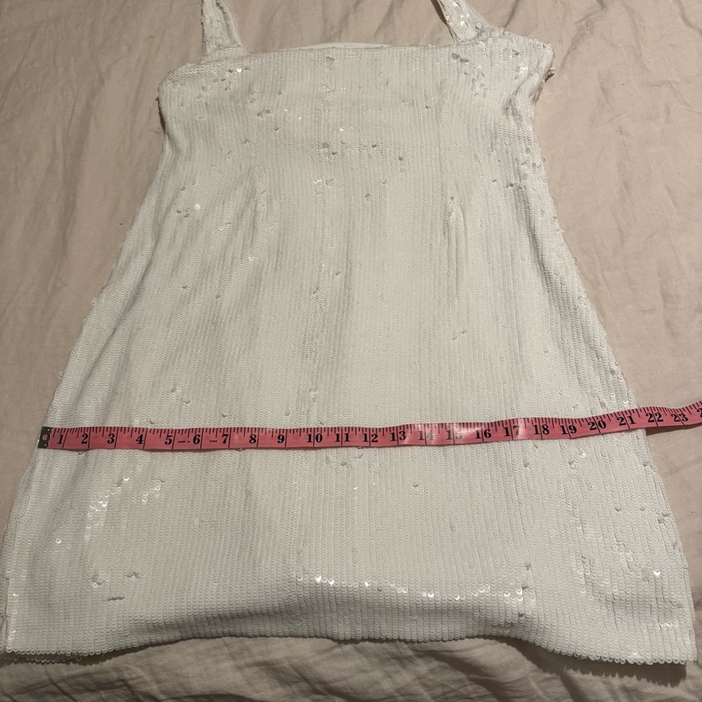 Show Me Your Mini Dress MuMu Womens Size XL White Samba White Sequin Halter - Picture 10 of 14